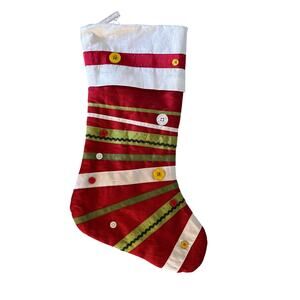 Wellesley Manor Vintage Christmas Ribbon Stocking
